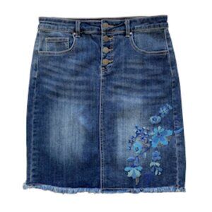 Apny Bluebell Denim Embroidered Skirt Sz 6/8​​​​​​​​​​​